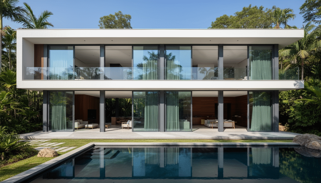Contemporary Villa with Sliding Aluminium Windows