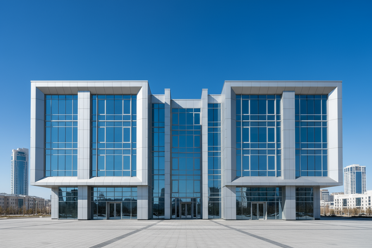 阿斯塔纳现代建筑铝窗